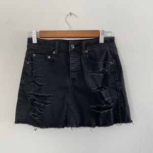 American Eagle Distressed Denim Mini Skirt
